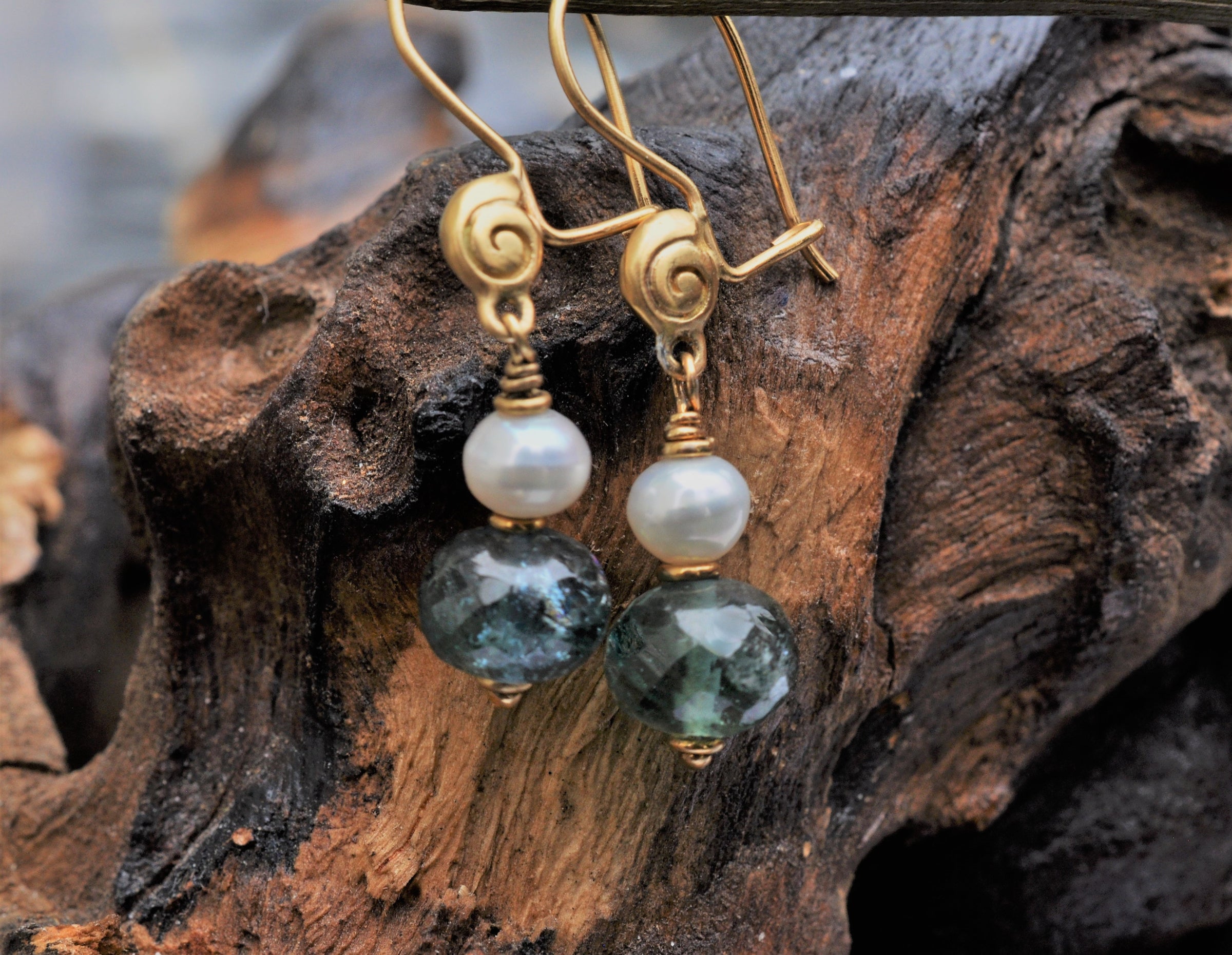 Green Tourmaline Drop Earrings