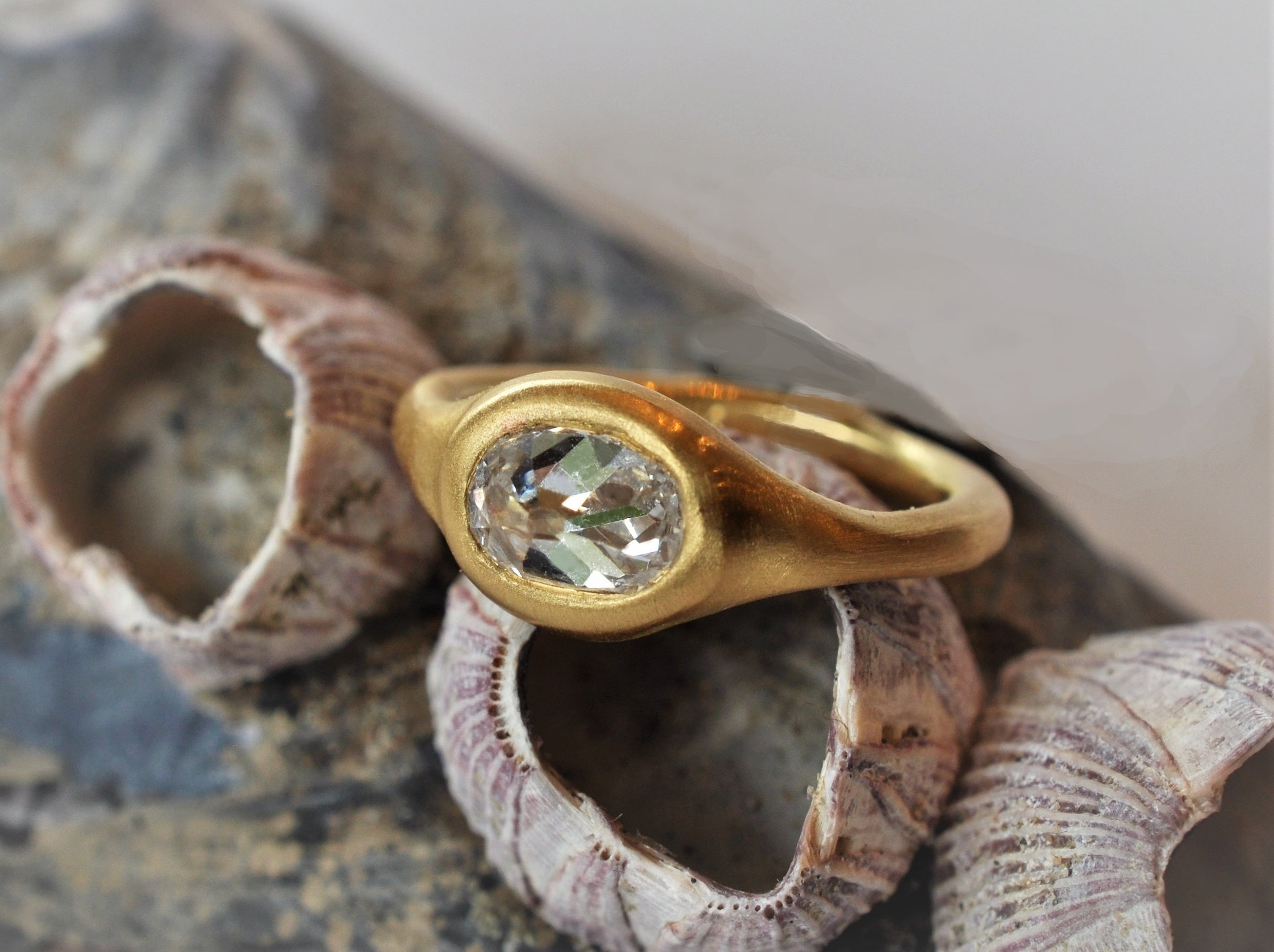 Matte gold engagement ring store